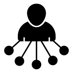 Glyph design icon of user network 