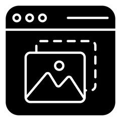 Filled design icon of web content 