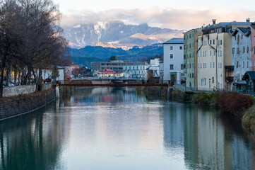 Fluss und Stadt Hallein