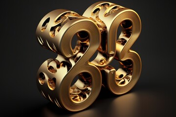 Obraz premium Abstract 3D Gold Numbers