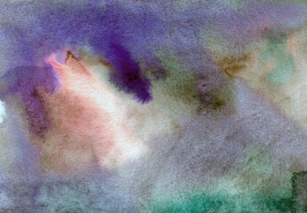 Pink-yellow blue hand-drawn watercolor background