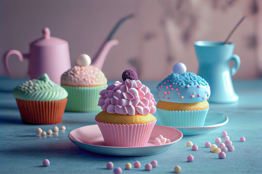 Cupcakes With Pink Frosting And Sprinkles