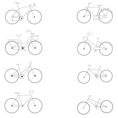 set of bicycle icons editable vector illustration