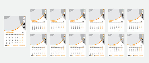 New Year Calendar 2023 Design Template