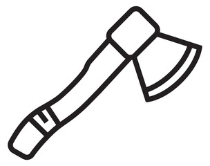 Wooden axe icon. Lumberjack symbol. Hand tool