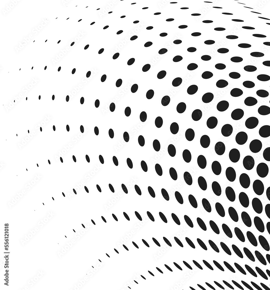 Poster black halftone form. dot wave. abstract element