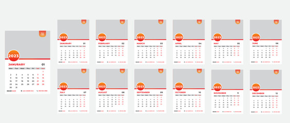 New Year Calendar 2023 Design Template