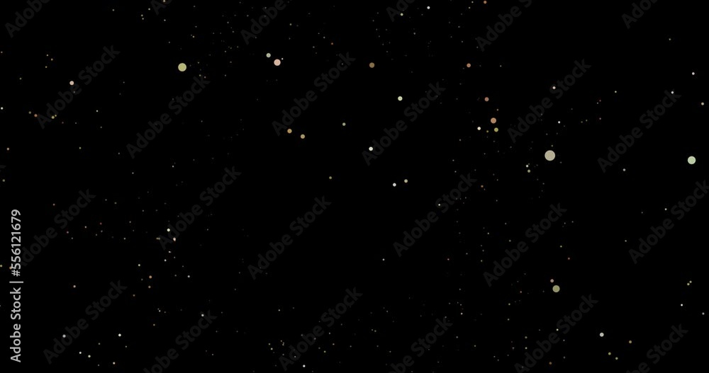 Poster stars particles in space. background with white dots floating in air