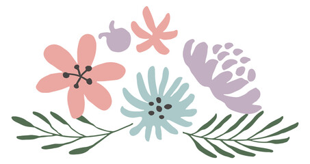 Spring wedding decor. Floral element. Natural flowers