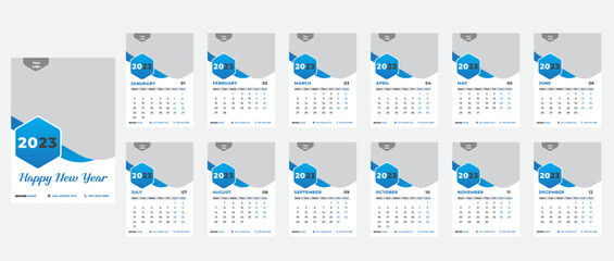 New Year Calendar 2023 Design Template