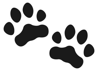 Fototapeta na wymiar Cat paws print. Black pet foot marks