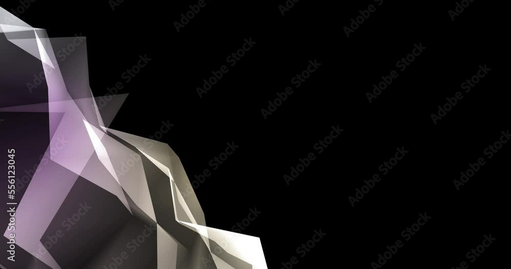 Poster abstract, clean polygonal geometric background in loop. geometric 3d ribbon with plexus wireframe. c