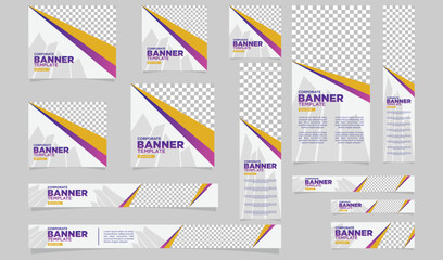 modern corporate business web banner templates social media and website header advertisement post invitation card post with trendy professional look and image placer