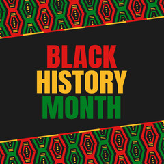 Black History Month social media post design, American and African People celebration