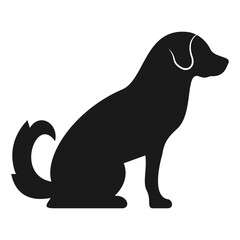 Silhouette of a dog Sitting icon. Pet dog flat symbol vector illustration.