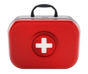 First aid kit on transparent background.