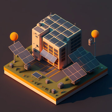 Solar Panel Green Energy Isometric Art