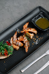 fried shrimp on a grill