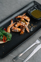 fried shrimp on a grill