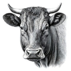 Naklejka premium engraving bull's head