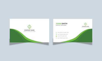 Creative and Modern Business Card Template-Green Name Card