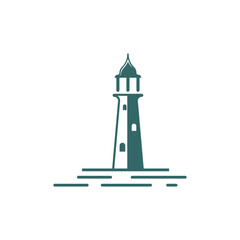Lighthouse icon logo and vector illustration beacon tower design