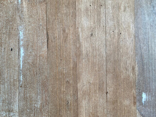 Light brown color shade of wood plank texture. Old vintage style of wooden wall on top view.