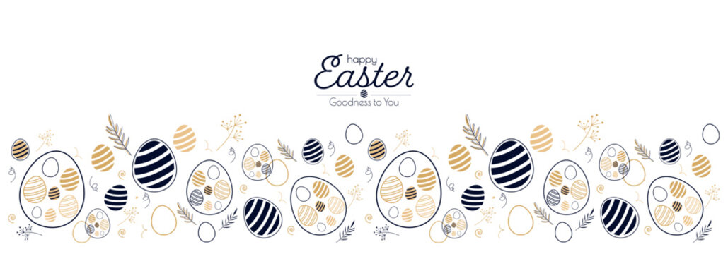 Happy Easter banner. Modern minimal design.