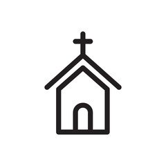 Church icon vector logo design template
