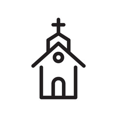 Church icon vector logo design template
