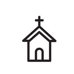 Church icon vector logo design template