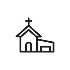 Church icon vector logo design template