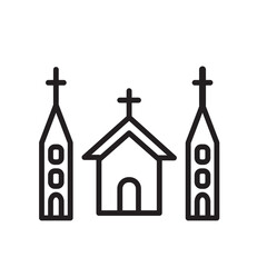 Church icon vector logo design template