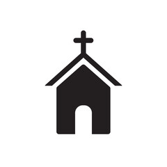 Church icon vector logo design template