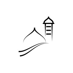 Mosque icon vector logo design template
