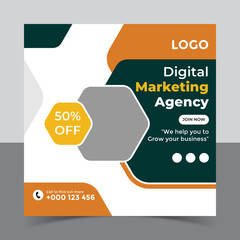 Creative Idea Digital Marketing Agency Template, advertising design, Digital marketing agency social media post template