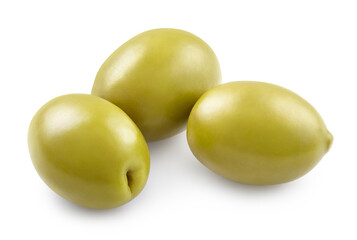 Delicious olives, isolated on white background