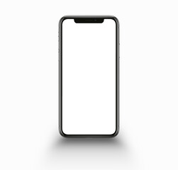 Phone mockup with blank white screen