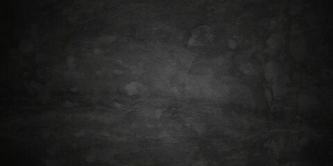 Dark black and white stone concrete grunge wall texture and backdrop background anthracite panorama. Panorama dark black or black slate background or texture.
