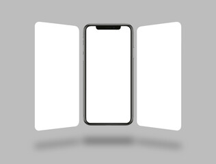Phone mockup with blank white screen