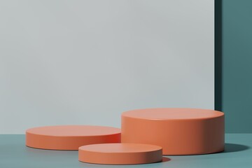 Scene with a podium for product presentation, 3d rendering