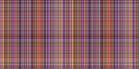 Woodland brown tartan seamless border textile. Tonal autumnal forest plaid with organic texture. banner of orange stripe for rough washi tape.