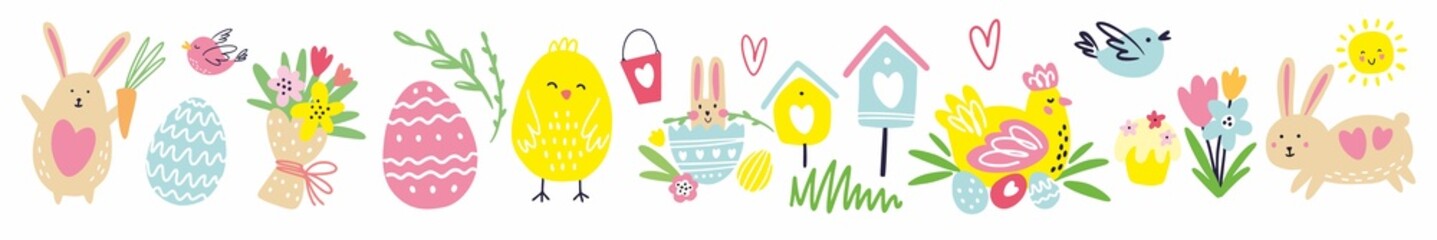Obraz na płótnie Canvas Horizontal Easter illustration
