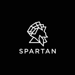 Spartan helmet logo design template vector