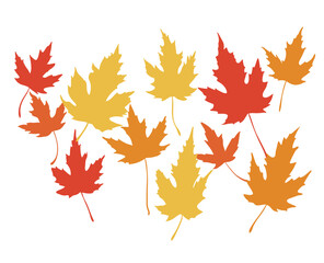 Foglie vettoriali colorate autunnali. Vettoriale decorativo fogliame per pattern banner.