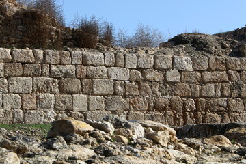 Wall of an ancient fortress in northern Israel.