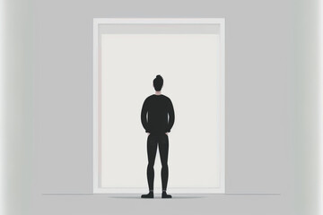 person standing in front of a blank canvas, representing the limitless potential for creativity and self-expression, DIGITAL DRAWING (AI Generated)