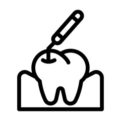 dental scaler line icon illustration vector graphic