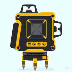 Fototapeta premium Laser Building Level on Tripod. Engineering Measuring Equipment. Modern Device for the Builder