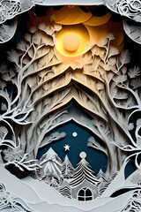 Paper snow art
